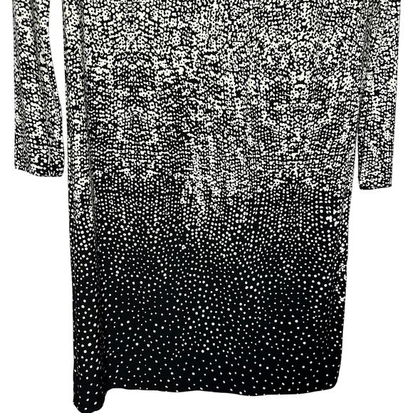Tibi Ombre Splotched Polka Dot Shift Black White Small Semi Formal 3/4 Sleeve - Picture 3 of 6